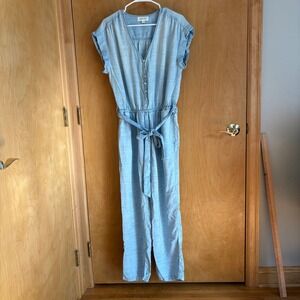 Cloth & Stone Women's Chambray Button Front‎ Jumpsuit - Relaxed Casual